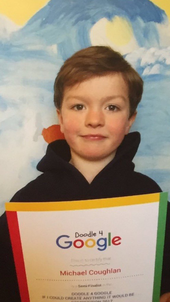 Best of luck to Michael Coughlan today from all in BNS 😀#Doodle4Google