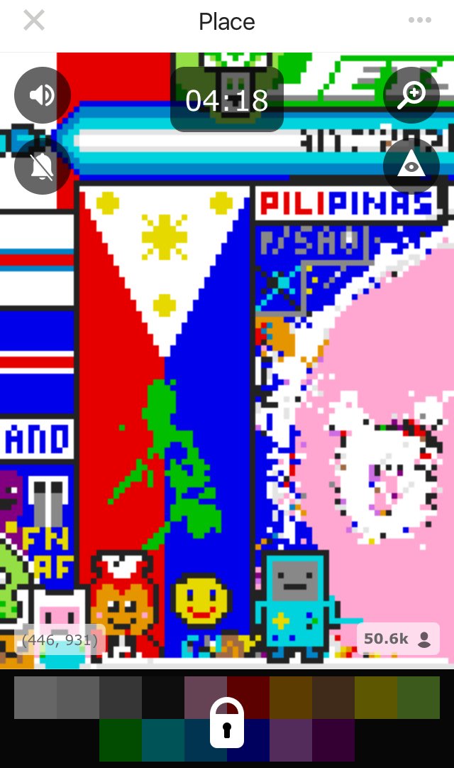 adibonts's tweet photo. After almost 2 days/few hundred pixels, my main contribution is the Scarborough Shoal!🇵🇭❤️ #RPH #redditPH #PHlace #RedditPlace @Jollibee https://t.co/3CSMWlTVSh