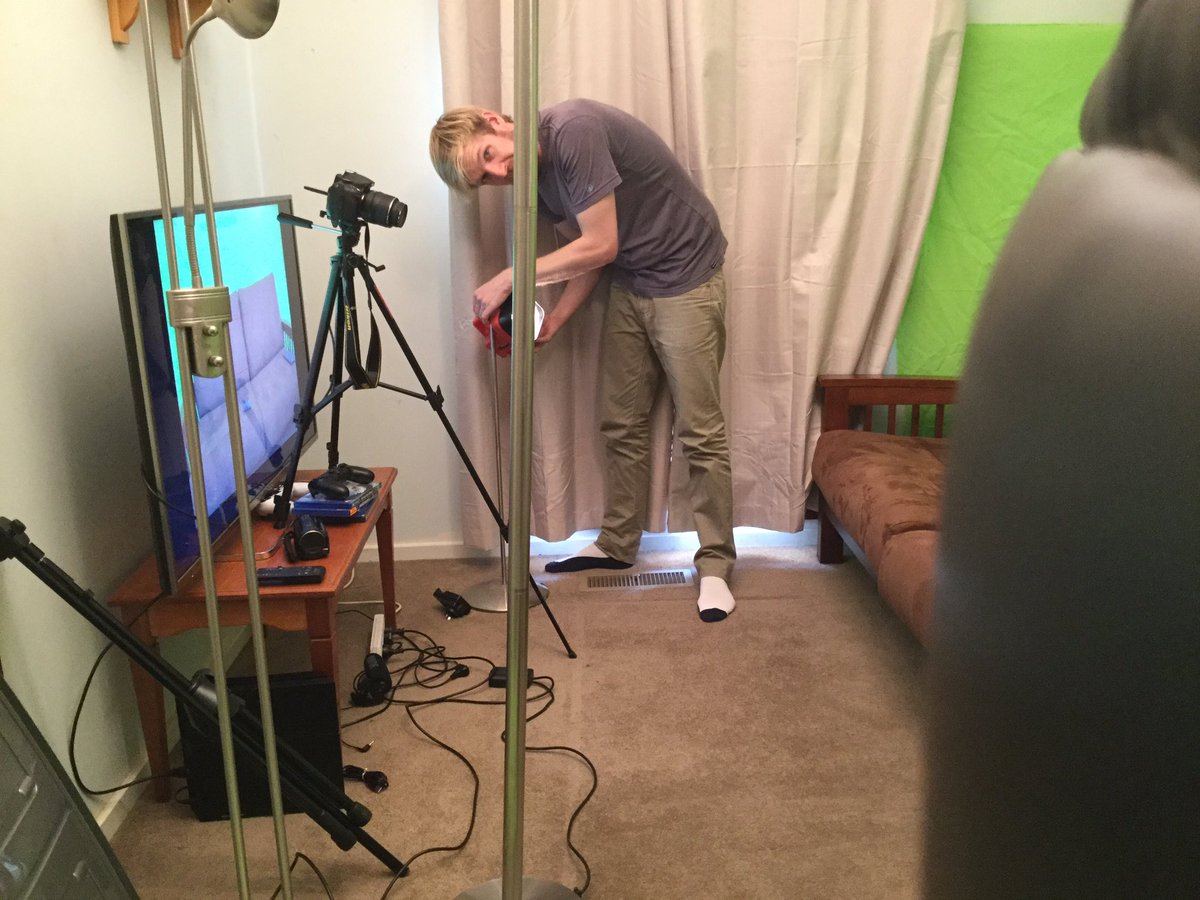 MiBNshow's tweet photo. Dillon busy in the make-shift studio! #sweetlighting #rhodefilmfestival https://t.co/WLLkE0Cfly