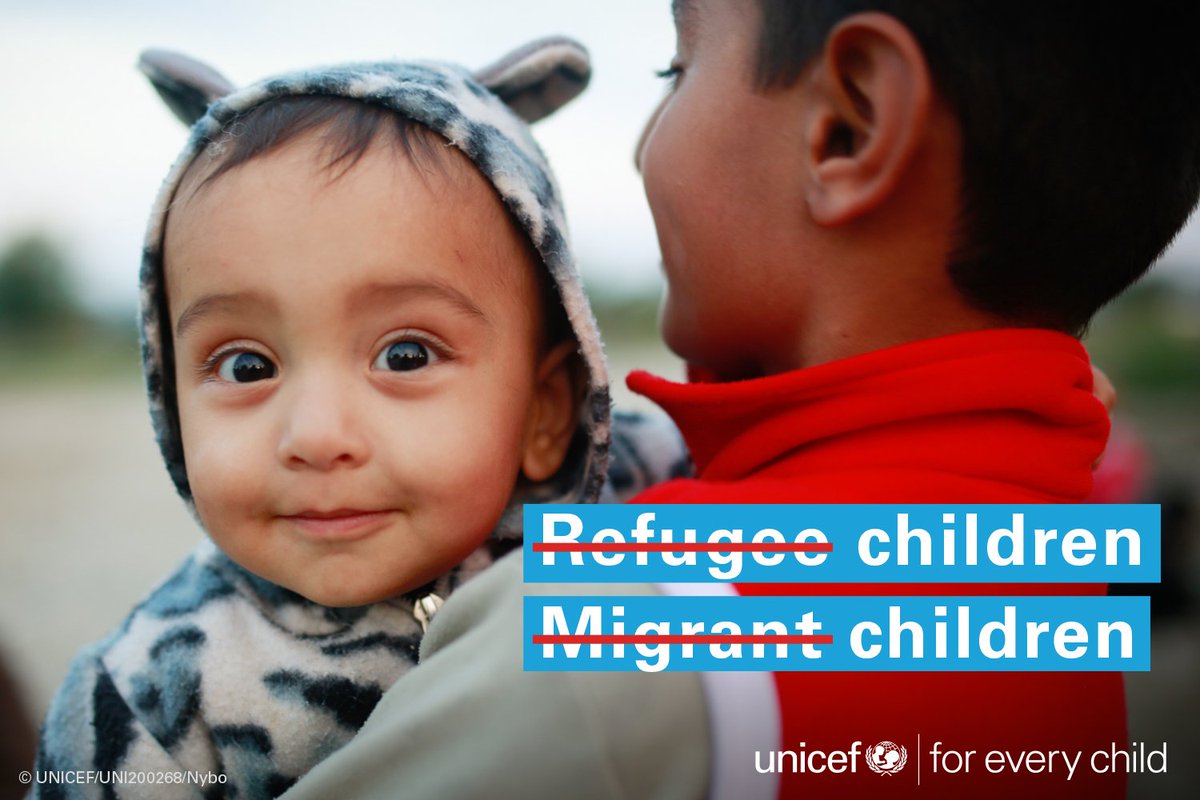 UNICEF's tweet photo. Not refugee children.
Not migrant children.
Children are children.

Stand with #ChildrenUprooted: https://t.co/h4wJcfYeJQ #RefugeesWelcome https://t.co/9HIKUrhetv