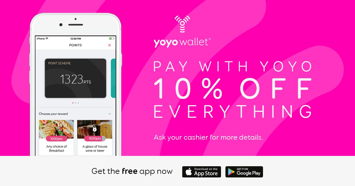 Want to save 10% at our Proud to Serve Costas and the Eatwell restaurant? Simply download and pay with YOYO our new rewards app.