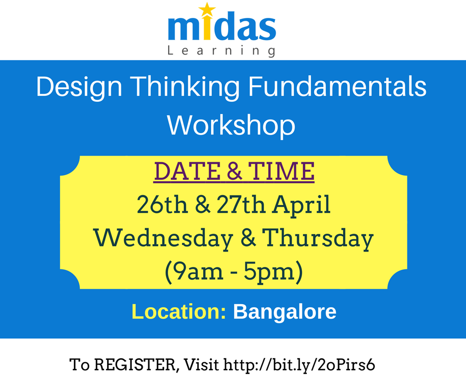 MidasLearning's tweet image. Join 2-day workshop to Re-skill your Design Thinking skills. Register at buff.ly/2os8AME #DesignThinking #workshop