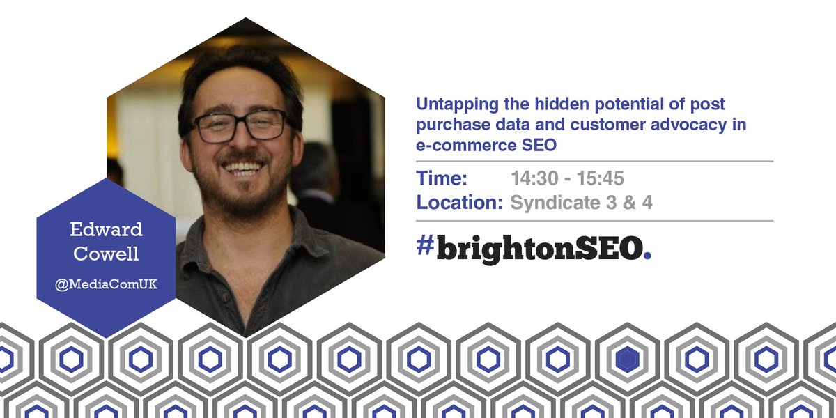 brightonseo's tweet photo. In the E-commerce session, Teddie Cowell will help us understand the potential of post-purchase data this Friday at #brightonSEO https://t.co/11Dtzm9wBa