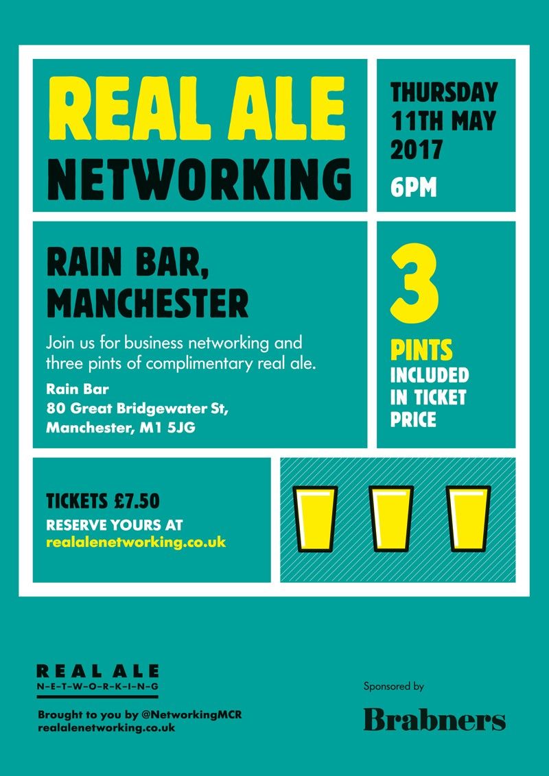 NetworkingMCR's tweet photo. Announcing: Real Ale Networking is back! 11 May 2017 at Rain Bar, Manchester. Tickets: https://t.co/Kw2Zaipaaf https://t.co/E4ypgBNYQm