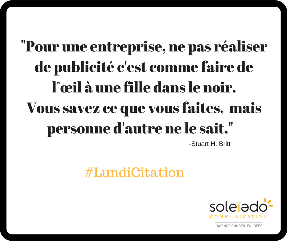 ASoleiado's tweet photo. Bon début de semaine !
#Toulouse #AgenceConseil #SoleiadoCommunication #Soleiado #pub #publicite #citation #LundiCitation #quoteoftheday https://t.co/CpJtnYzElI