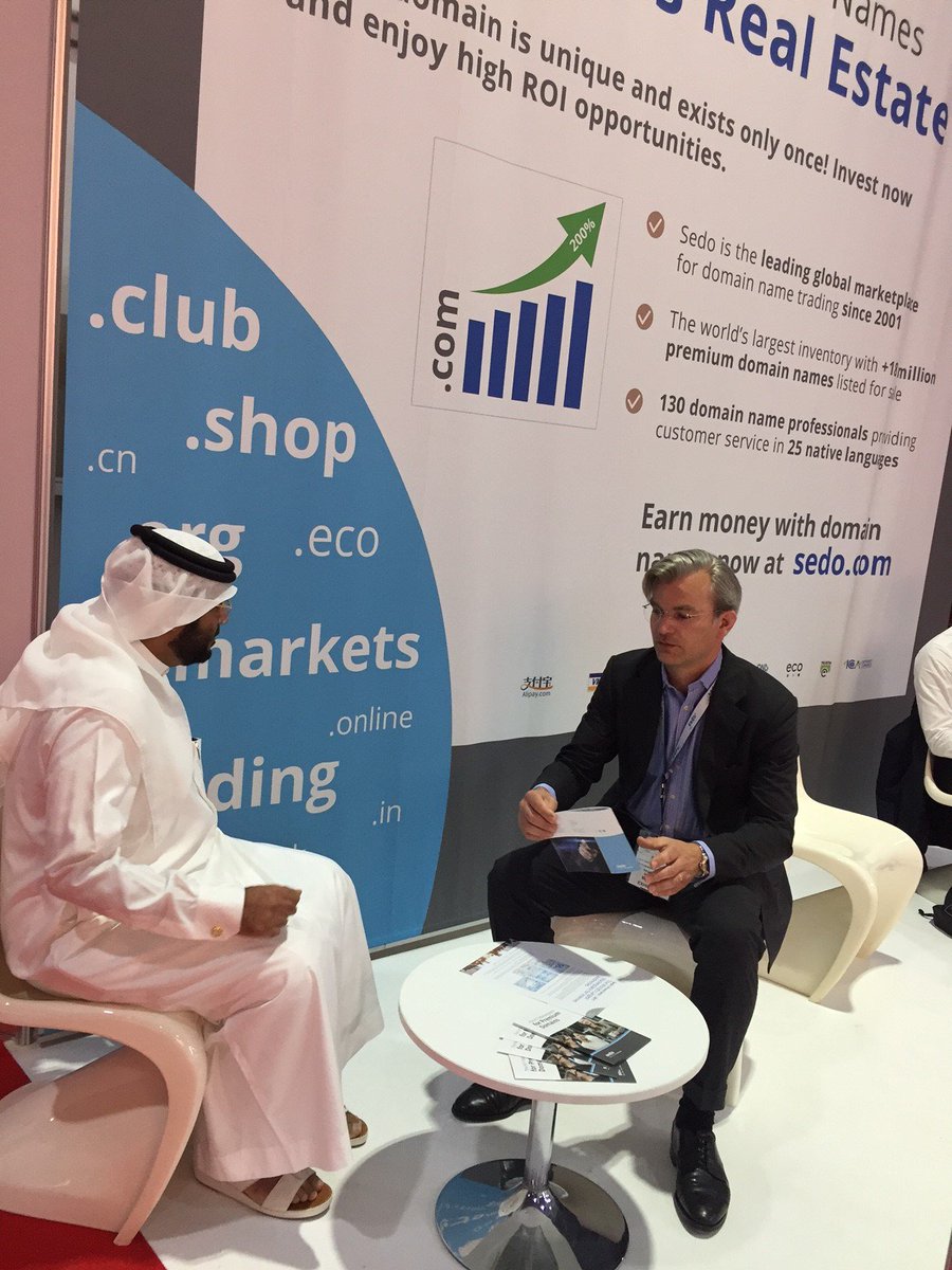 Sedo's tweet photo. We're at the "Annual Investment Meeting" in Dubai, presenting domains as a valuable asset. See where we'll be next: https://t.co/raA8rGf4v9 https://t.co/SRUZAwVRU6