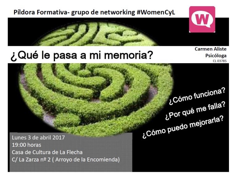 ExcelContaTIC's tweet photo. Hoy #womencyl píldora formativa en La Flecha a las siete Conoce tu memoria https://t.co/4Gh4j6zv2b