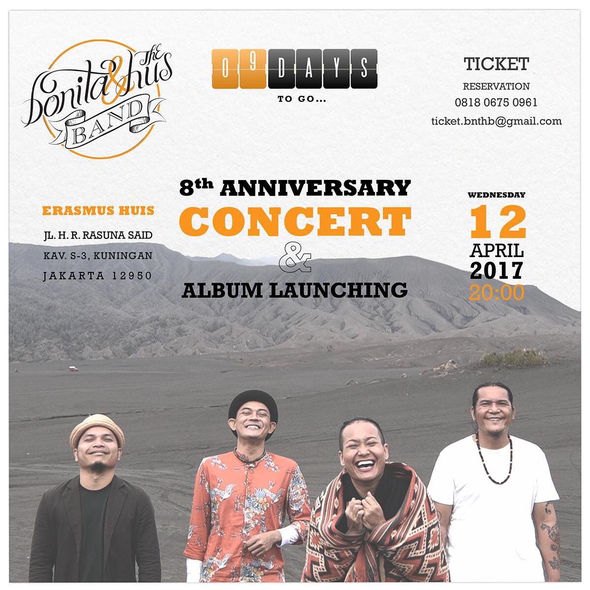 bnthb's tweet photo. 8th Anniversary Concert &amp; Album Launching
12 April 2017, Erasmus Huis
Ticket Reservation:
081806750961
ticket.bnthb@gmail.com
@demajors_info https://t.co/w8FMyIsN3D