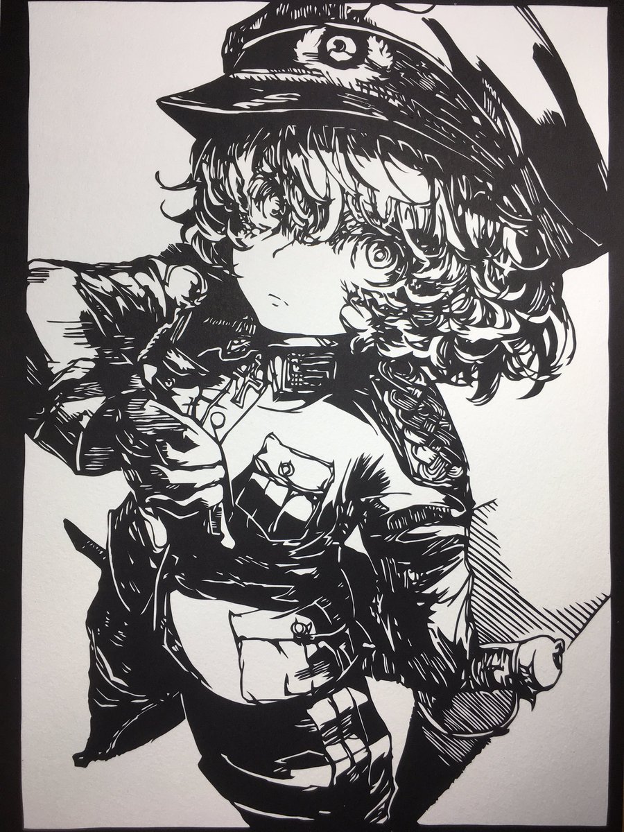 すけ 切り絵 Na Twitteru 幼女戦記よりターニャ デグレチャフを切らせていただきました 原作の絵の雰囲気に切り絵したい心を刺激されて切った一枚 Youjosenki ターニャデグレチャフ 切り絵 切り絵師さんと繋がりたい