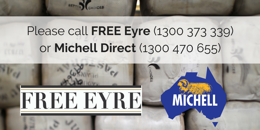FreeEyreLtd's tweet photo. The team from #MichellDirect are always keen for a chat to talk you through your wool marketing options. Call 1300 470 655 or 1300 373 339. https://t.co/wcQHux7OrA