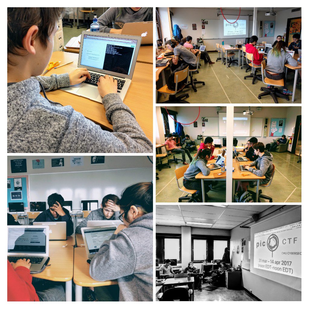 ryanstrutin's tweet image. #ISStavanger computer science students working together, solving cyber security problems in a worldwide competition #picoCTF2017 #learning2