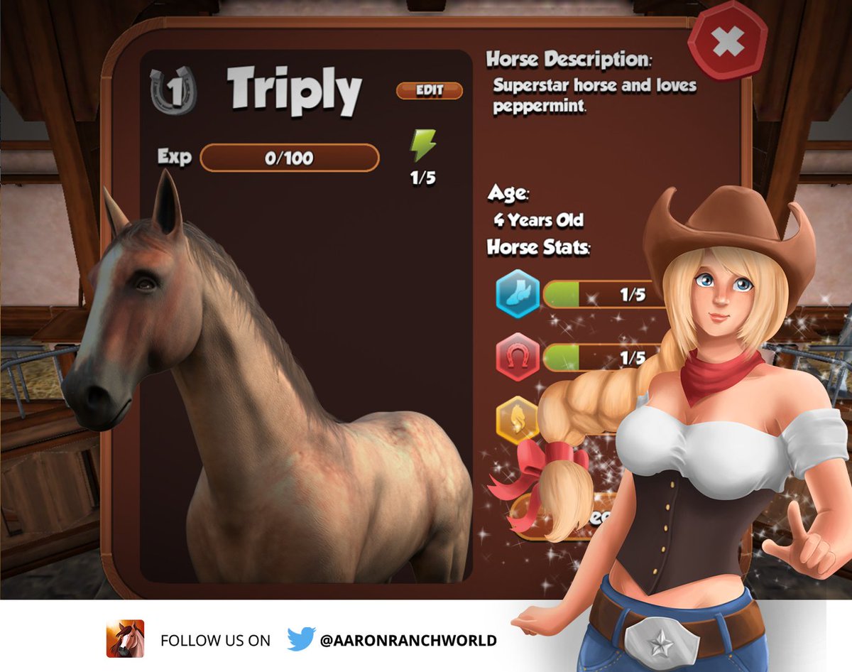 Cassidy is here to show you how horse stats look like. See those numbers increase. Follow <a href="/AaronRanchWorld/">Aaron Ranch World</a>!