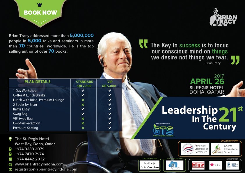 briantracydoha's tweet photo. Book Now: https://t.co/mbx5ZTFrYJ
E: registration@briantracyindoha.com
M: +974 3333 2079, +974 7470 7974
P: +974 4442 2032
#Briantracyindoha https://t.co/1pcKj75kTe