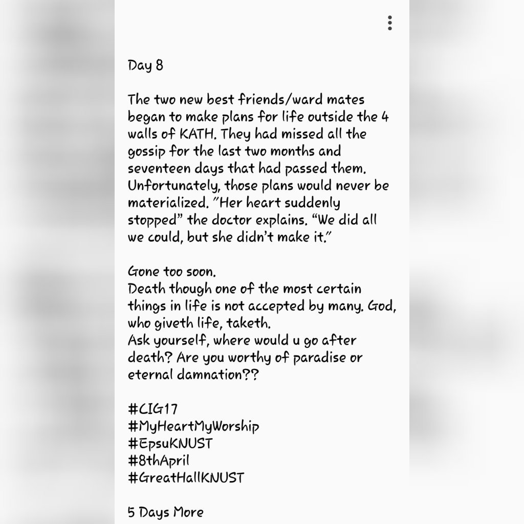 erlawm_khomiks's tweet photo. #CIG17 Series Day 8

#MyHeartMyWorship
#EpsuKNUST
#8thApril
#GreatHallKNUST https://t.co/XGnsd2hN99