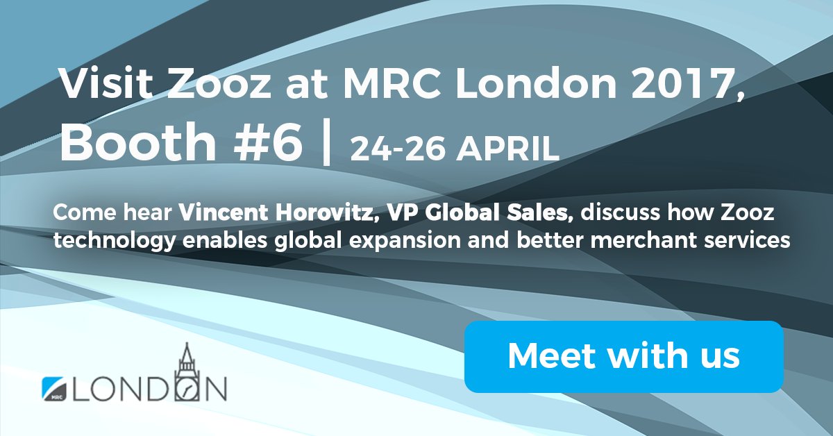 3 weeks until #MRCLondon - we hope to see you there!
Meet with us at booth #6, schedule by emailing sales@zooz.com