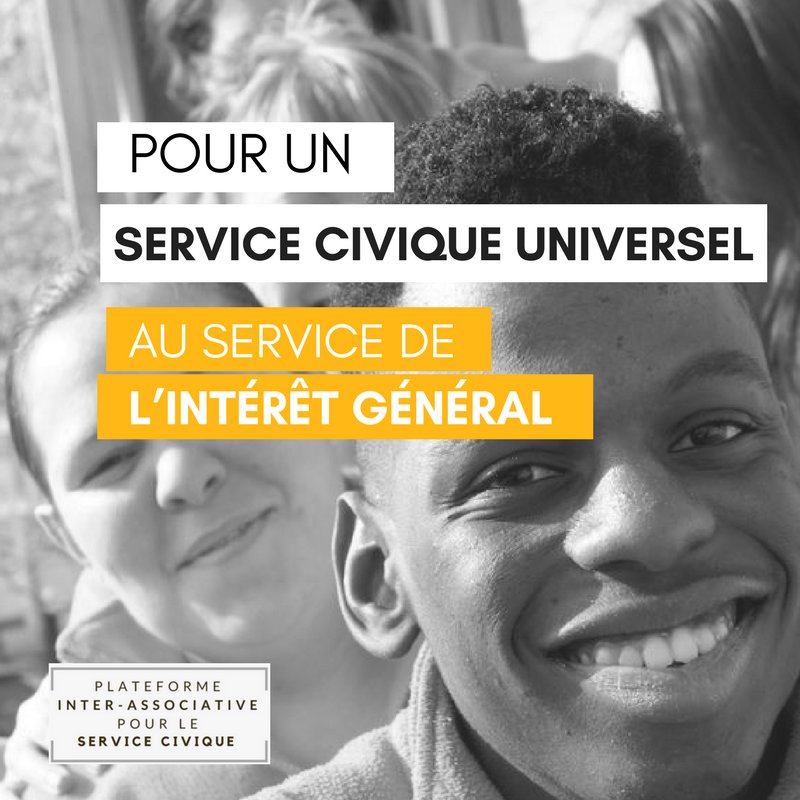 lemouvementasso's tweet photo. OUI au #servicecivique universel: volontaire, au service de l’intérêt général, accessible à tous les jeunes, favorisant la mixité sociale... https://t.co/unqULTeLMV