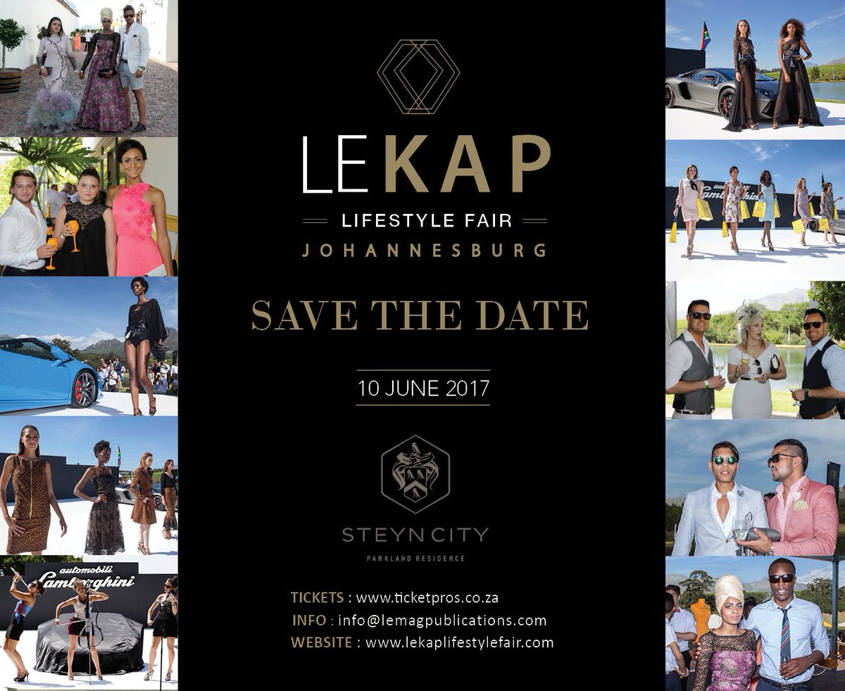 LeKapEvents's tweet image. Make sure you purchase your tickets for #LeKapLifestyleFair @Steyn_City here: bit.ly/2nNvScF