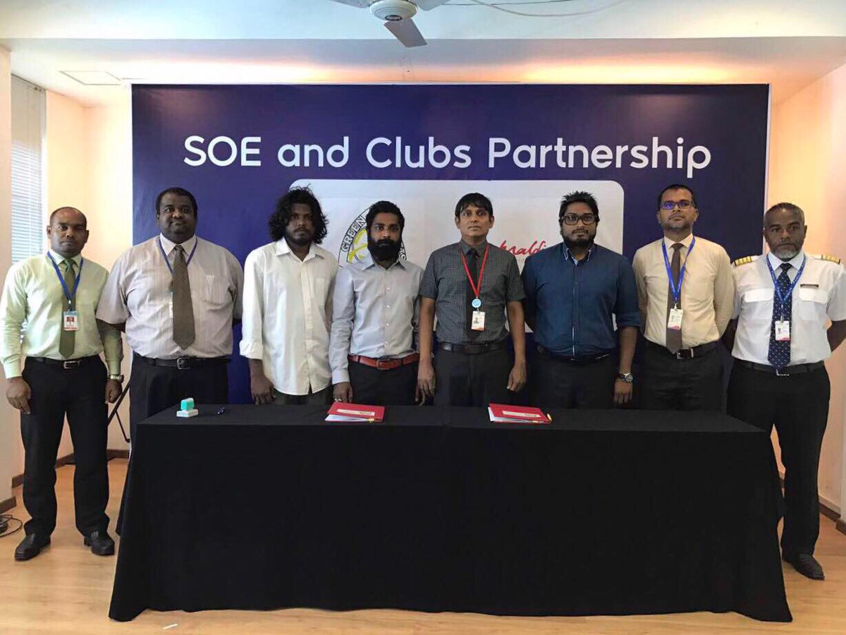It's official. #GreenIsMaldivian! 

Pres. Shaxin has signed the SOE between the club &amp; <a href="/MaldivianAero/">MaldivianAero</a> today at <a href="/MaldivesFA/">Football Association of Maldives</a>. 

#GoGreenGo