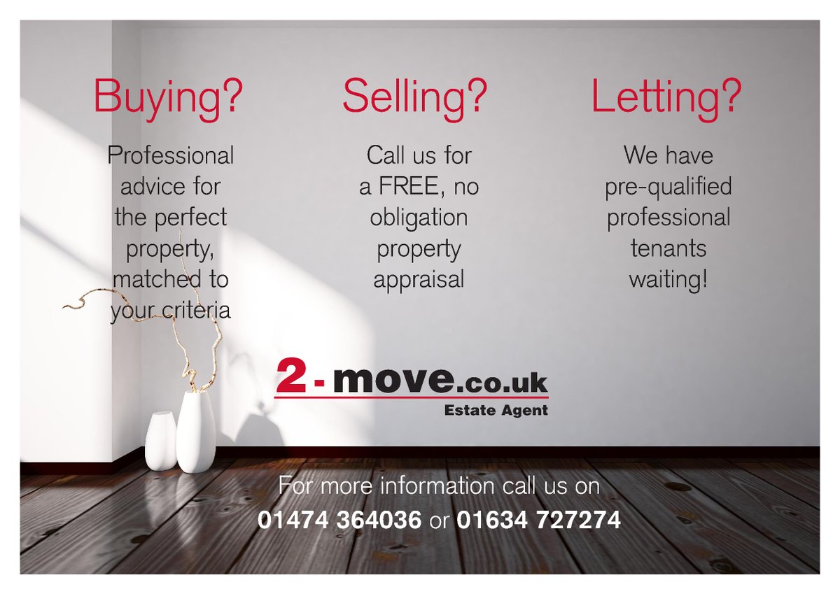 2move2's tweet photo. Buying? Selling? Letting? call 01634 72 72 74 or 01474 364 036 to speak with the 2-move team who can help with your move #2move https://t.co/XZyBi5HTwg