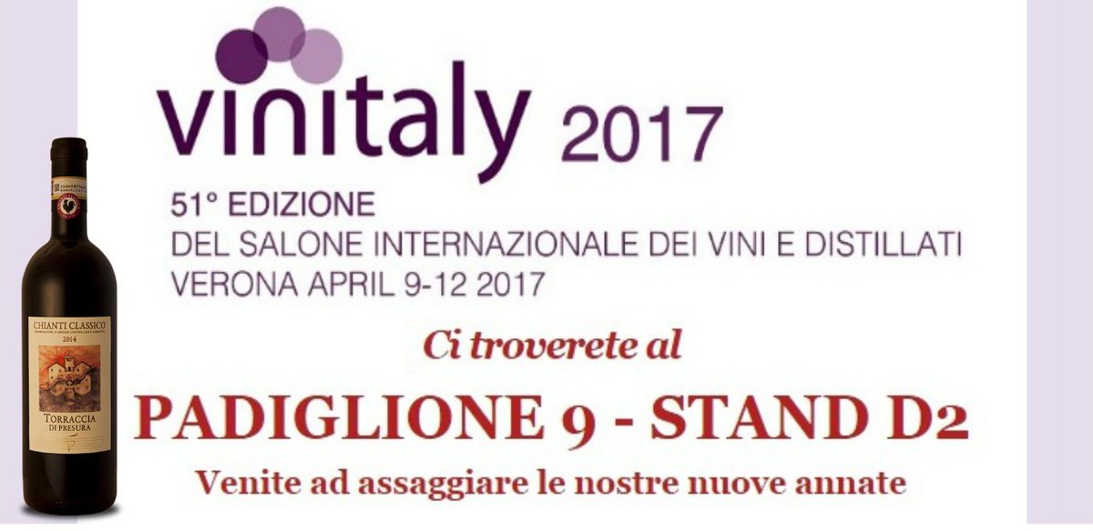 Vi aspettiamo!!
#torracciadipresura #vinitaly2017 #wines #newvintages #chianticlassico #quality #excellence #tuscany