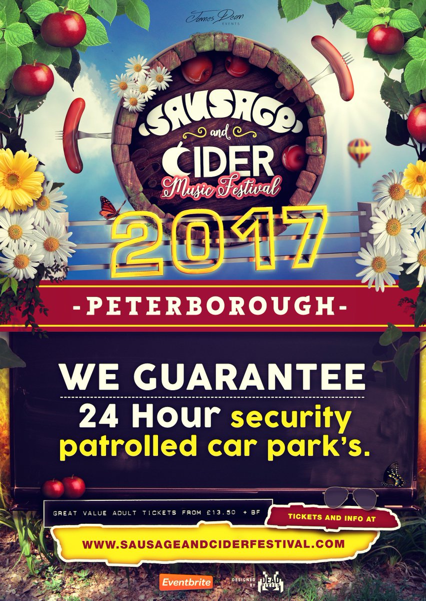 JamesDeanEvents's tweet image. #WeGUARANTEE 24 hour security patrolled car parking at Sausage and Cider Music Festival 2017!