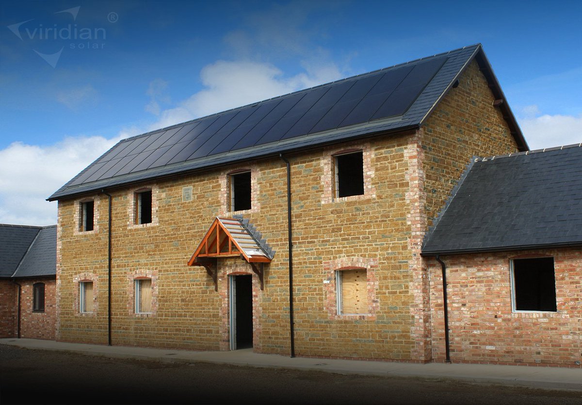 #stunningsolar - this farmhouse with integrated #solar roof is going to look just fabulous once the windows are fitted - by Griffiths Aircon