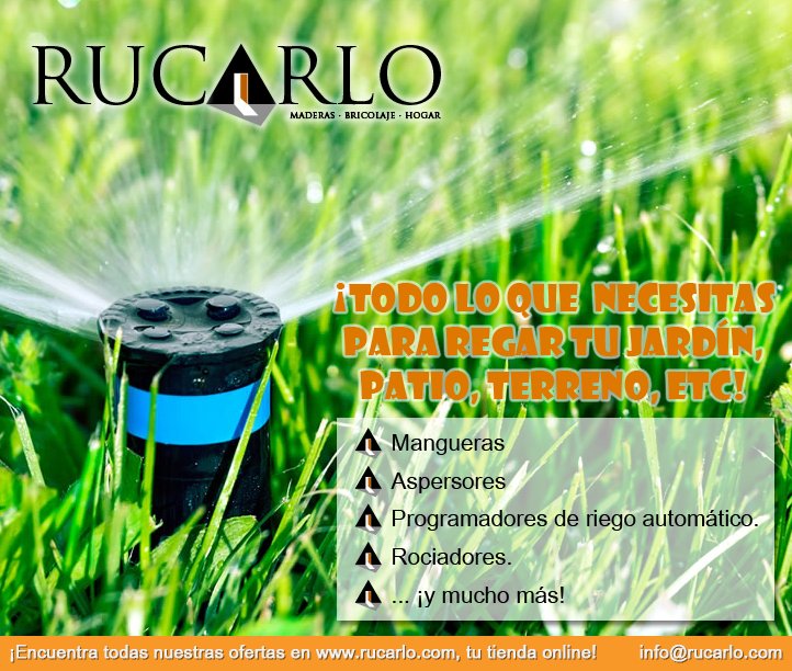 RucarloHogar's tweet photo. Nueva sección en Rucarlo: Productos de #riego -> https://t.co/p87KnQ54xt #jardin #mangueras #aspersores #regadio #felizlunes #tiendaonline https://t.co/jQbaM59LGN