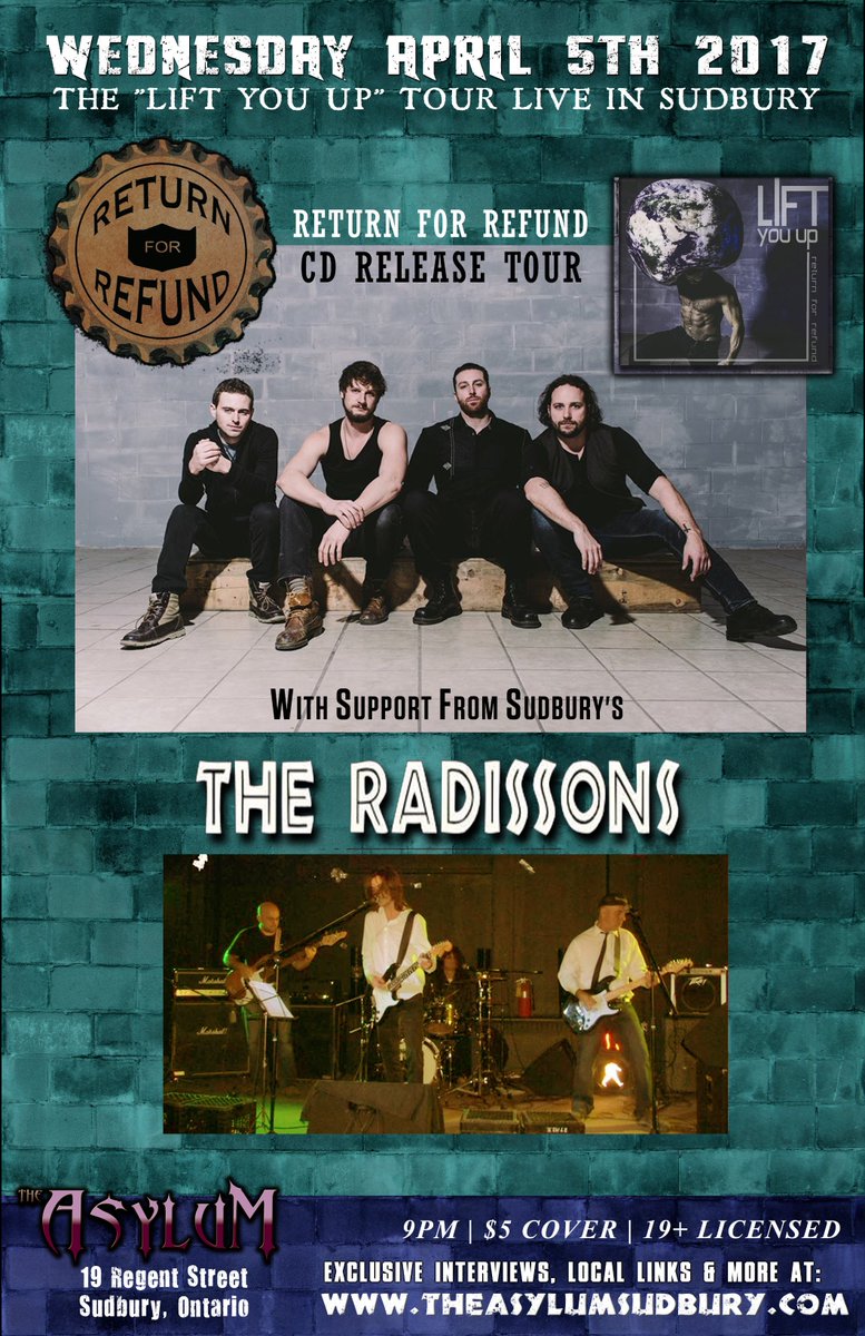 This week catch Return For Refund and the very last Radissons show. We are sad and are going to miss them so come on out for a night of R&amp;R!