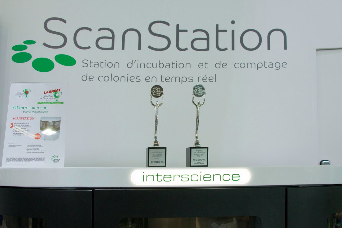 INTERSCIENCE_FR's tweet photo. #ScanStation vainqueur des Trophées de l'Innovation catégorie Productivité / Rentabilité et Coup de Coeur des visiteurs de @ForumLabo ! https://t.co/rfcydY66Bz