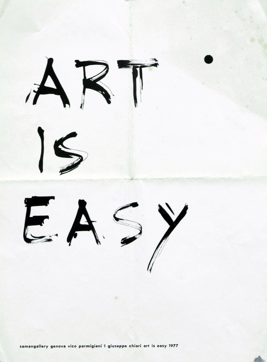 dogheria's tweet photo. 😎😎😎ART IS EASY! 😎😎😎
A Giuseppe Chiari's poster at #Archiviodel900, @mart_museum 

#Fluxus https://t.co/r3h3HbMDdH