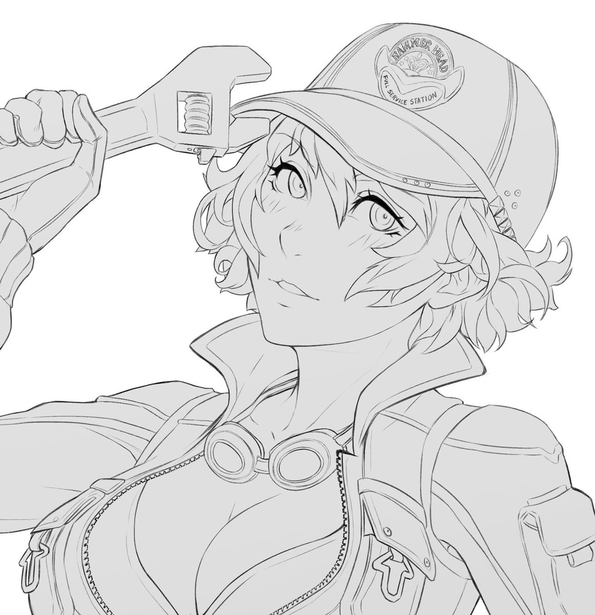 Drawing some Cidney/Cindy (I still prefer Cidney). Here's the line art. 