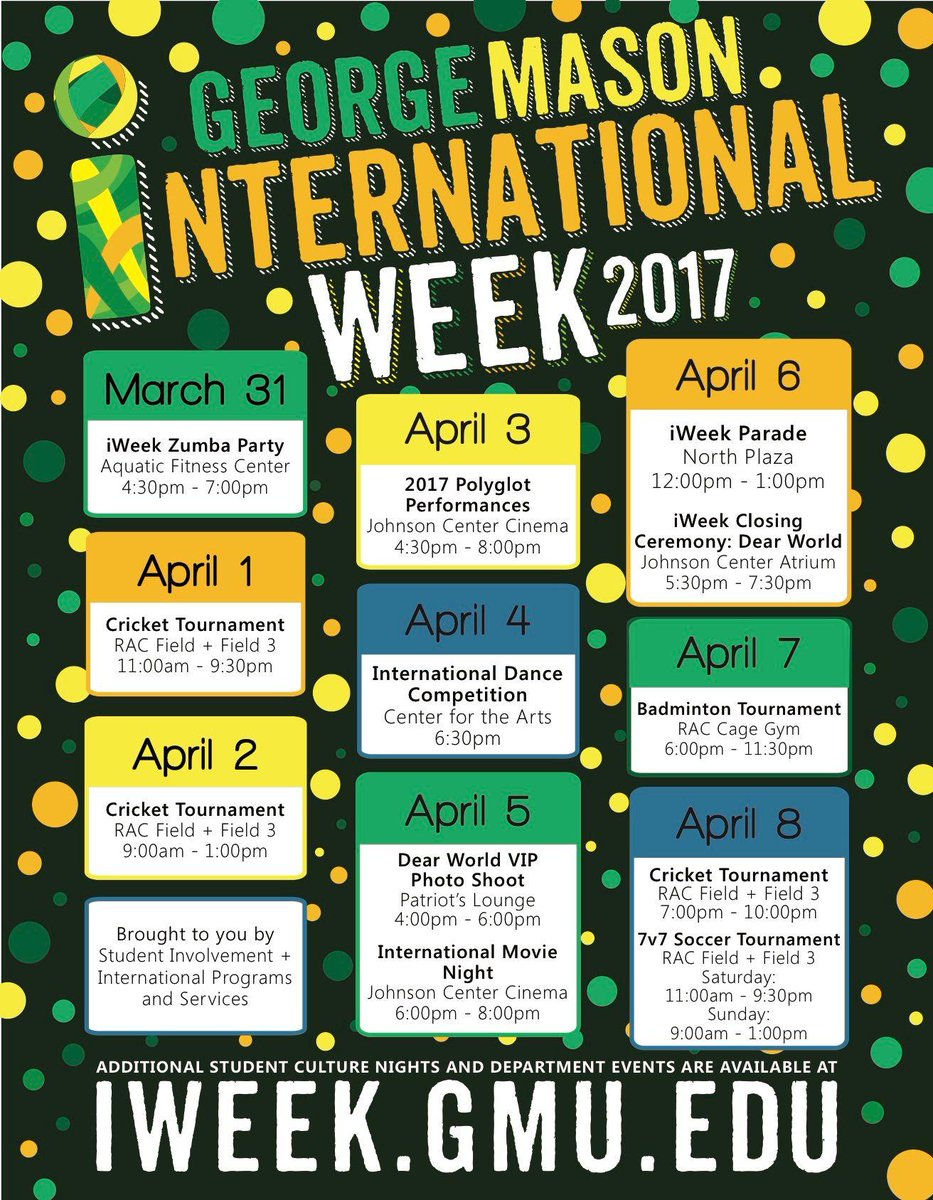 GeorgeMasonNews's tweet photo. The fun that is iWeek continues with a dance competition, movie night and a parade. https://t.co/FN2JYakw3Q