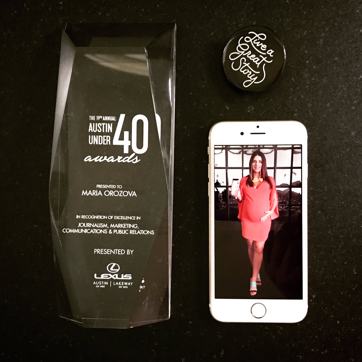 What a huge honor, thank you <a href="/austinunder40/">Austin Under 40</a> 🏆🙌🏼🥂#au40 #atx #agencylife