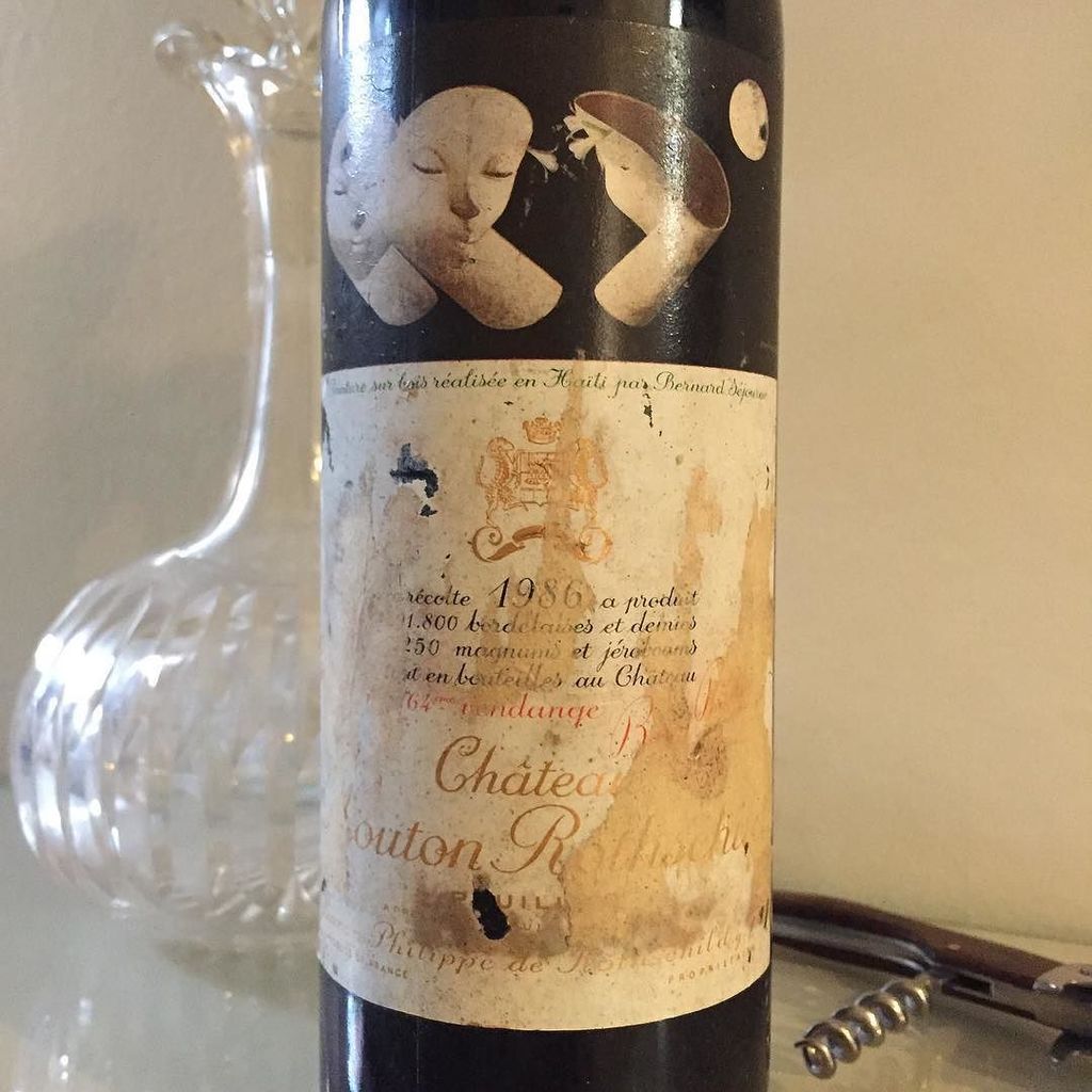 joannasimon's tweet photo. Last night's still dark and vigorous 1986 Mouton Rothschild. Daughter's birthday https://t.co/s1wpCyyXXY https://t.co/mwg9nqvelJ