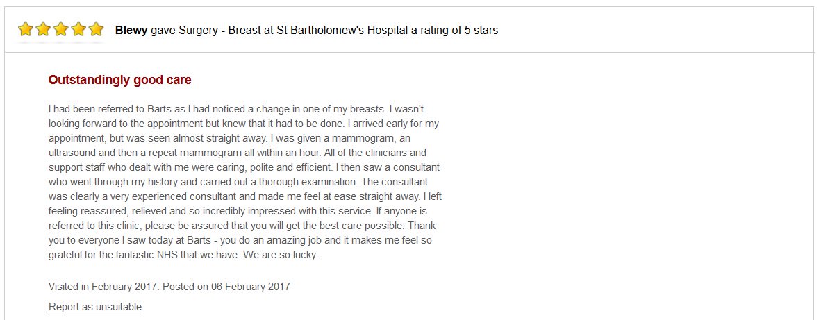 NHSBartsHealth's tweet photo. It's our fifth birthday so a great time to reflect on some of the lovely five star patient feedback we've received! 🌟🌟🌟🌟🌟 #BartsHealth5 https://t.co/UTD3MzxUc5
