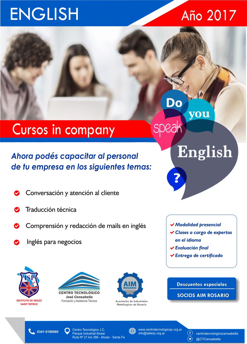 Cursos de inglés para empresas. Capacitaciones "in company" a cargo de expertos en el idioma. Consultas: 0341-5186060