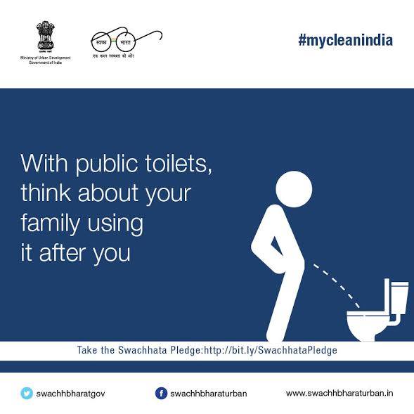 SwachhBharatGov's tweet photo. A responsible citizen uses a Public Toilet in the same manner as he uses his own. #MyCleanIndia https://t.co/KcmtyaN6i0