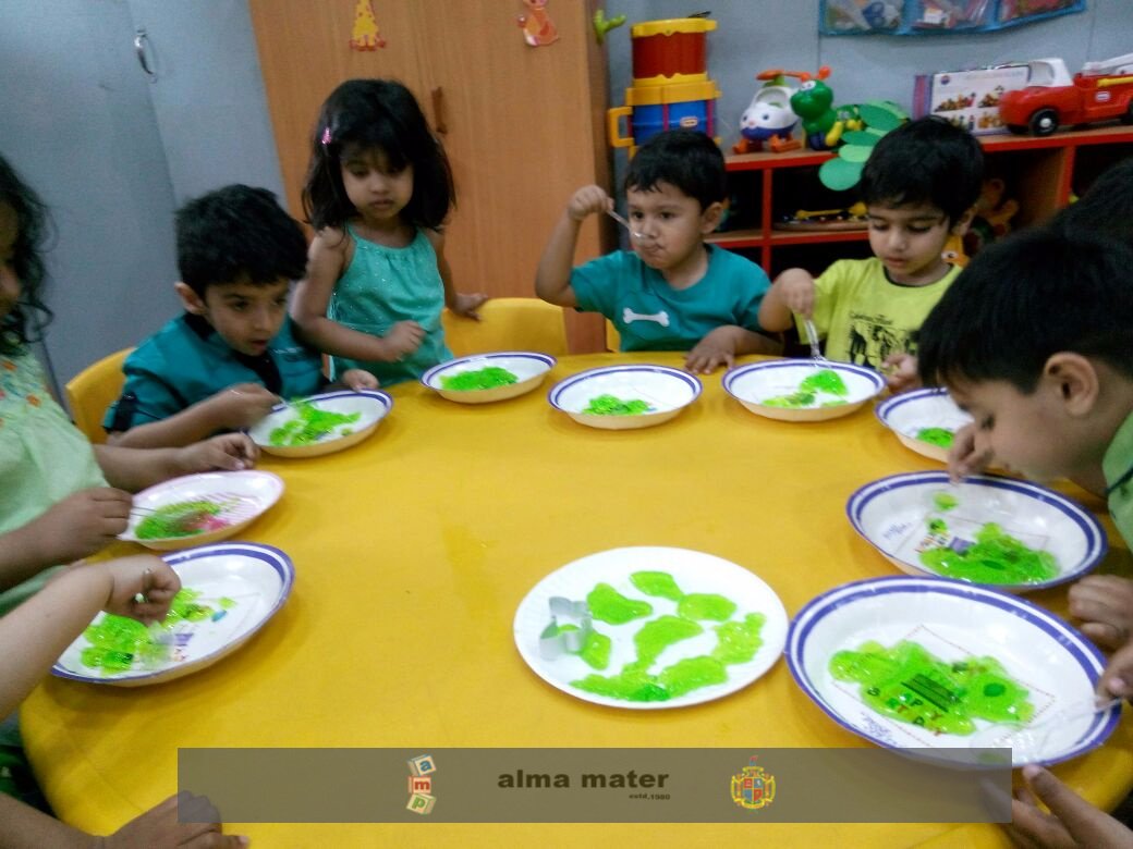 amschool80's tweet photo. Playgroup students celebrating green colour day. https://t.co/suZzO11imO