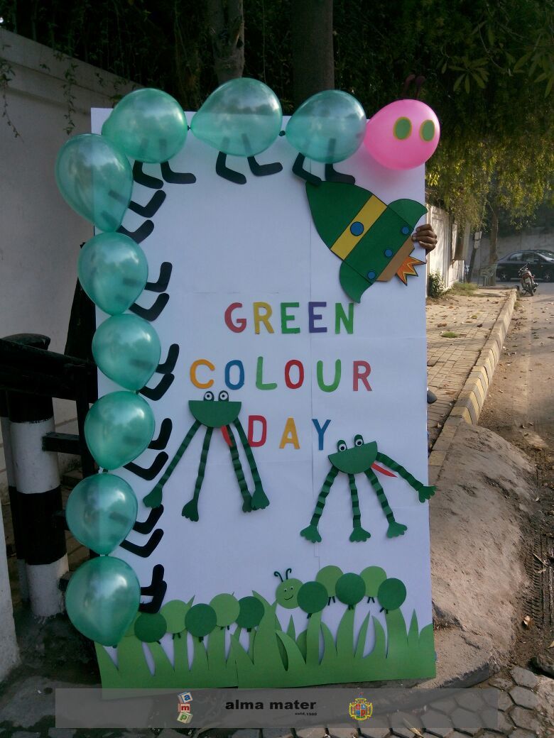 amschool80's tweet photo. Playgroup students celebrating green colour day. https://t.co/suZzO11imO