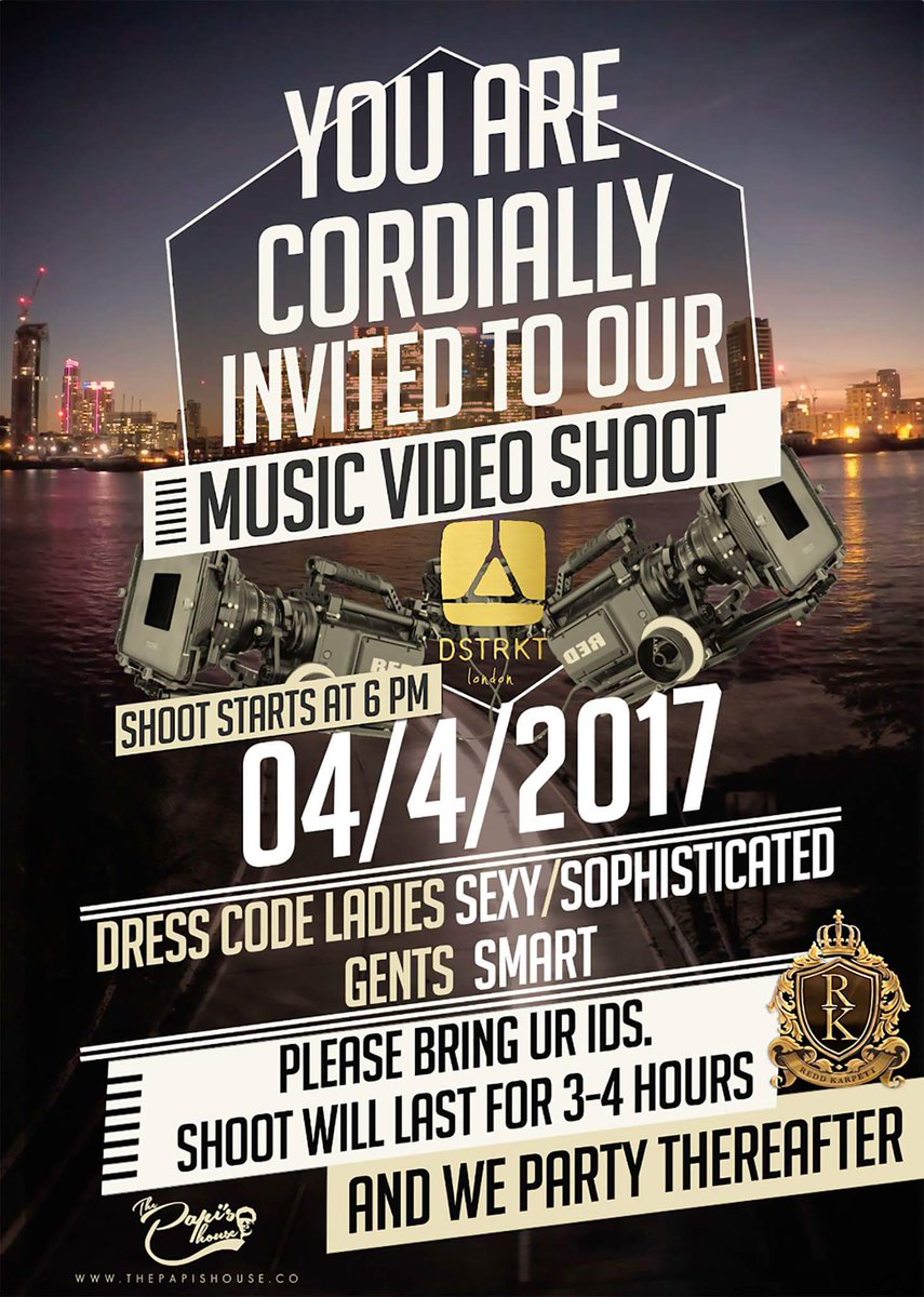 RemeeceF's tweet photo. TUESDAY 4TH OF APRIL TOP #HIPHOPVIDEO VIDEOSHOOT AT AWARD WINNING CLUB #DSTRKT WE ARE LOOKING FOR #BLACKMODELS #BLACKFEMALEMODELS DM ME https://t.co/zzoybN8Xbf