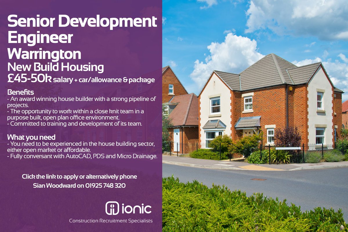 IonicJobs's tweet image. ionic are looking for #Senior #DevelopmentEngineers in #Warrington! Click the link to apply or call Sian on 01925 748 320 #Cheshire #jobs