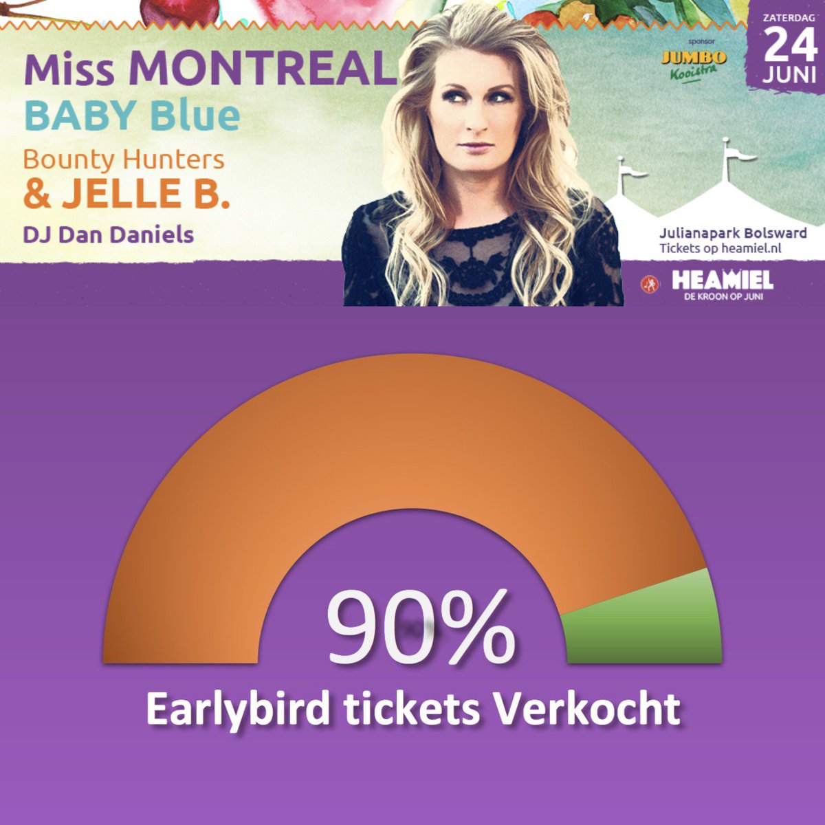 WoW!! gaat wel heel hard nu. Nog maar een paar extra voordelige earlybird tickets beschikbaar. heamiel.nl/tickets