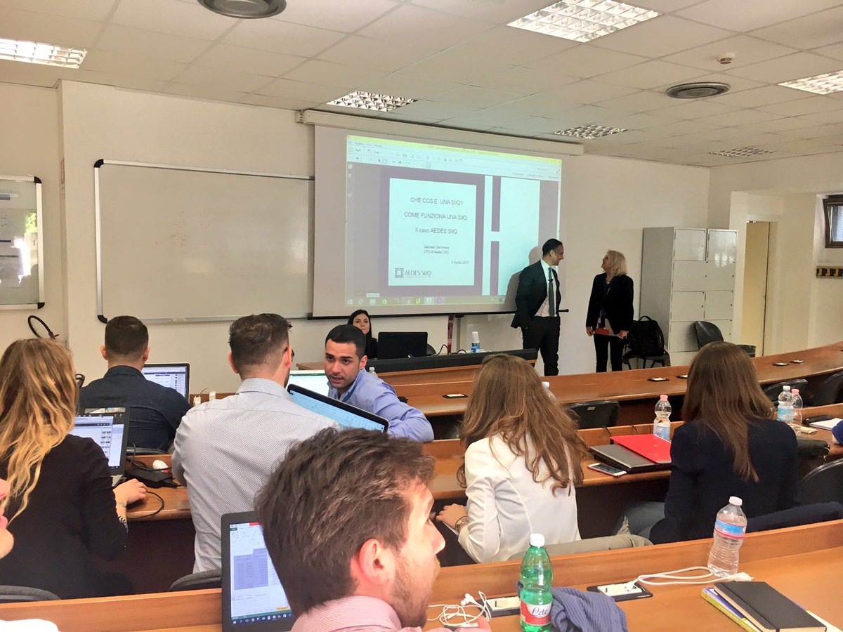 aedes_siiq's tweet photo. Tutto pronto per l'intervento del #CFO @CerminaraG al #MasterRem al @polimi https://t.co/Ng7q5goBOg