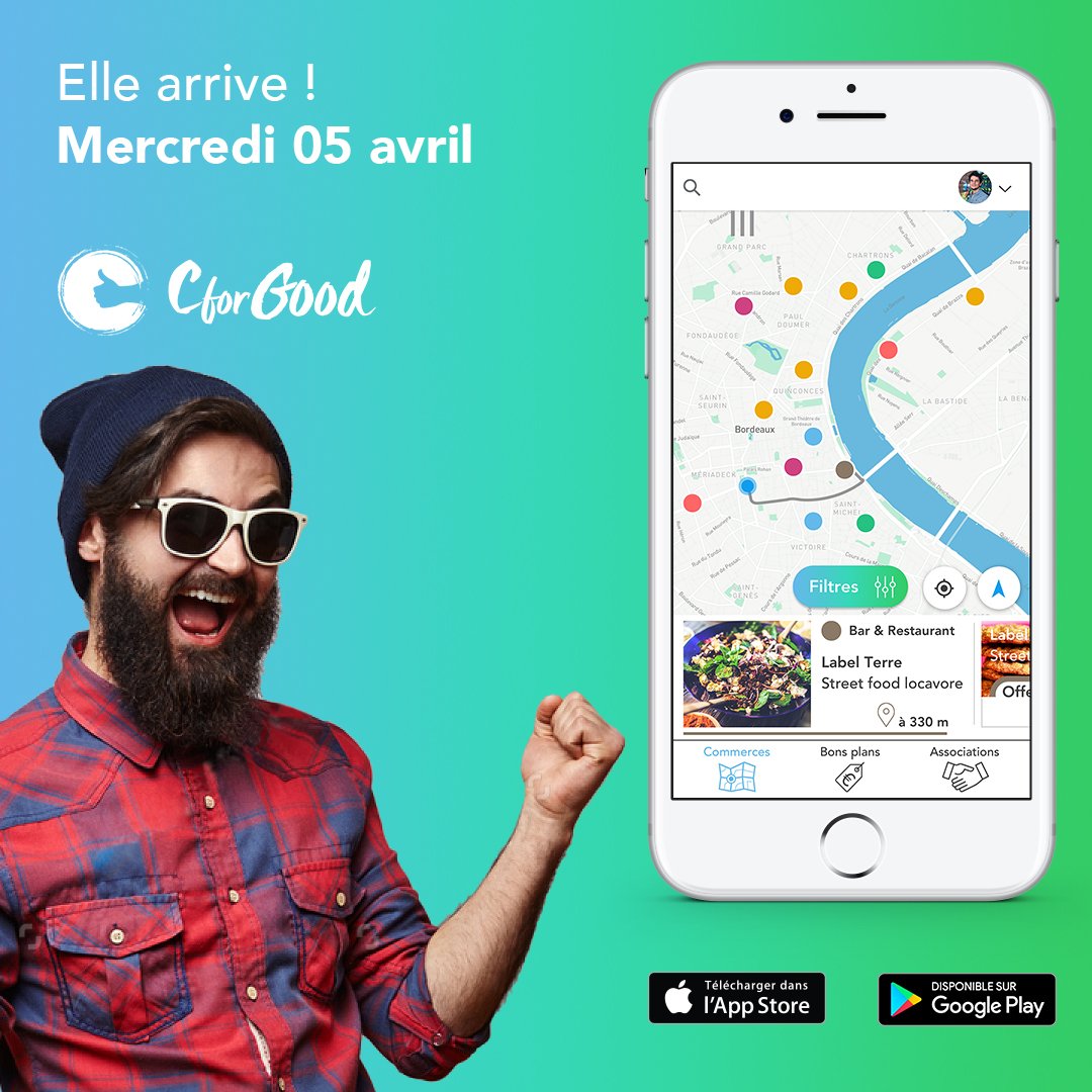 CforGood's tweet photo. [J-2] ! On a tellement hâte de vous présenter notre #application !! 😍 #cforgood #5avril #lancement #bordeaux >>> https://t.co/B4NkWTpW8s https://t.co/T88THS0TTy