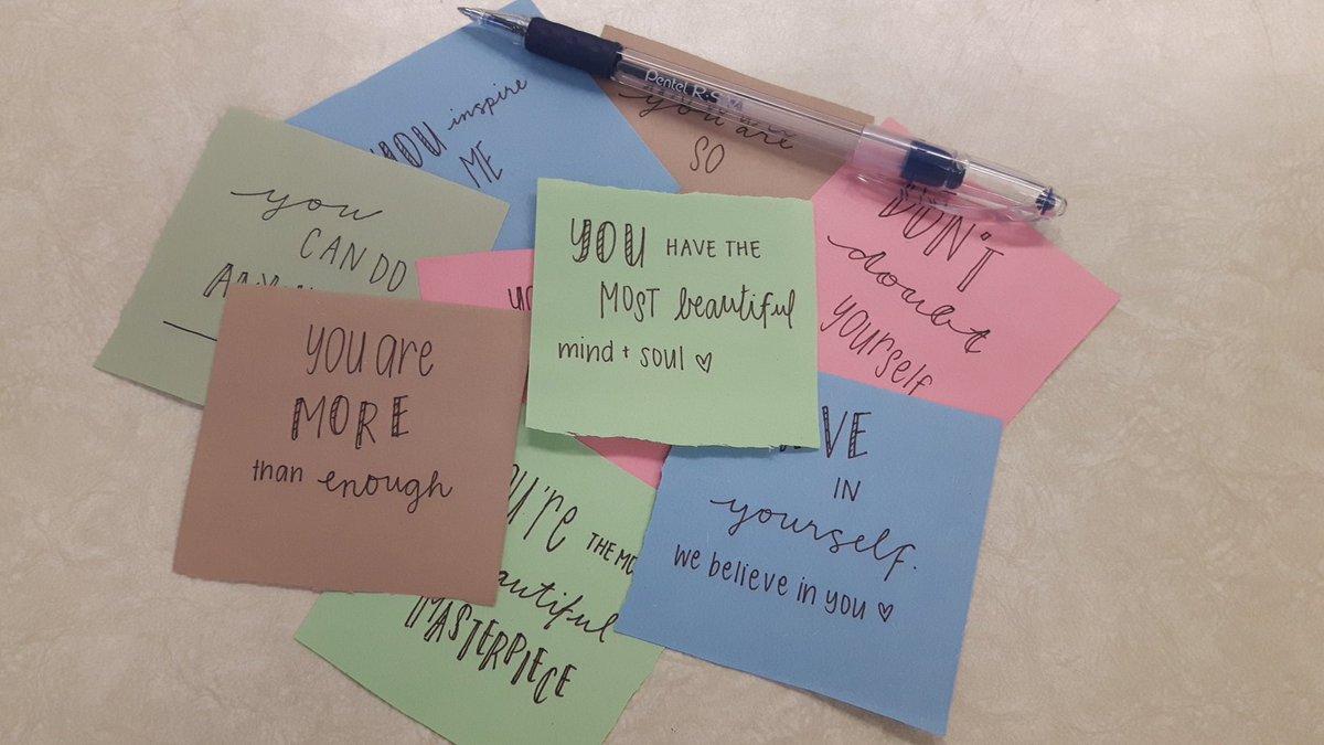 BCNHSSTST's tweet photo. hope youre all enjoying our lil notes! we hope they made you smile! never forget that we love you - you are more than good enough ✨✨✨ https://t.co/A4QRw6OSBF
