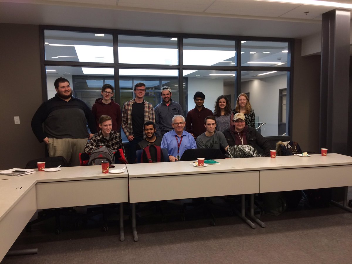 EngineeringUPEI's tweet photo. Congratulations to Don MacEwen on his last lecture after 40 yrs teaching! #UPEI ENGN242 students brought cake to celebrate #UPEIwillmissyou https://t.co/kk6e8uctyx