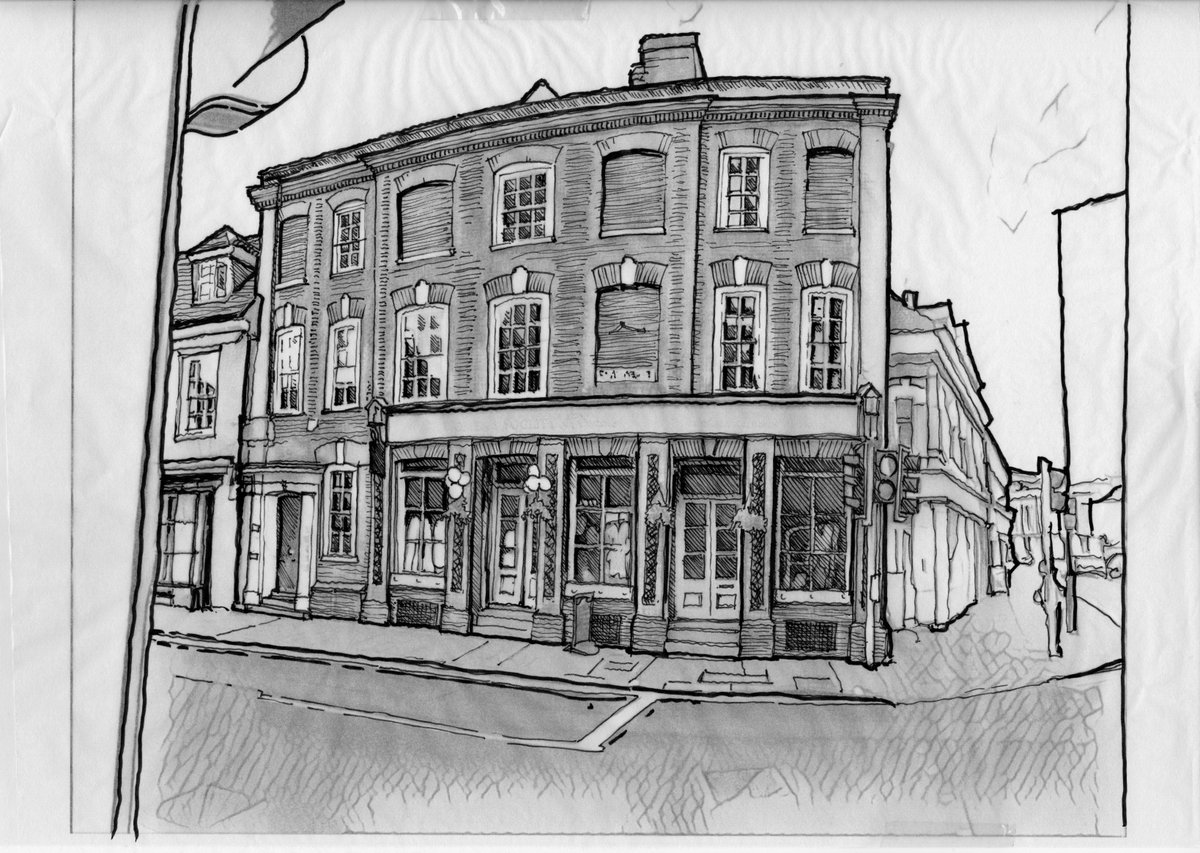 _SoaneArchitect's tweet photo. Pen &amp; Ink Sketch April 2017. @hertfordart @_SoaneArchitect @WomensSociety 2 St Andrews Street - Grade II* Listed Building https://t.co/37StsKcBCY