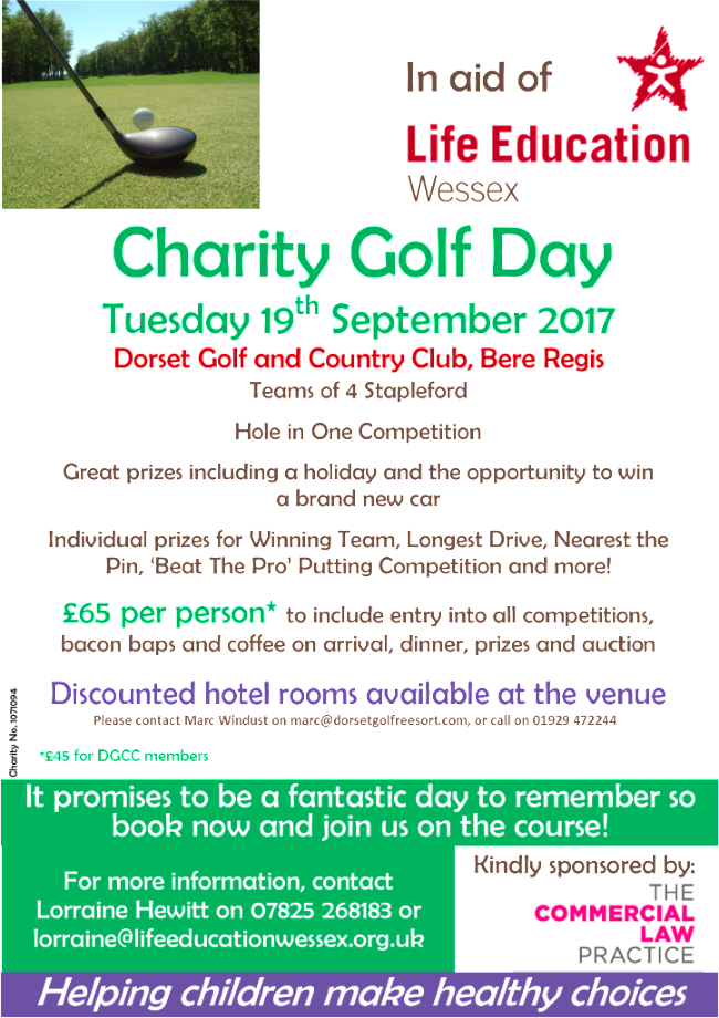 Charity Golf Day <a href="/DorsetGolfClub/">Dorset Golf Resort</a> Tues 19th Sept <a href="/dorset_golf/">Dorset Golf</a> in aid of Life Education Wessex @Getintogolf #HaveFun