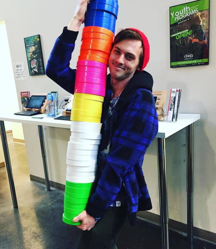PhillyRockGym's tweet photo. ummmmm...Neff, not sure you have enough tape. #climbing_pictures_of_instagram #prgwyncote #prgoaks #prgvalley #PRG… https://t.co/bLW42iG9df https://t.co/SzBm4z7oli