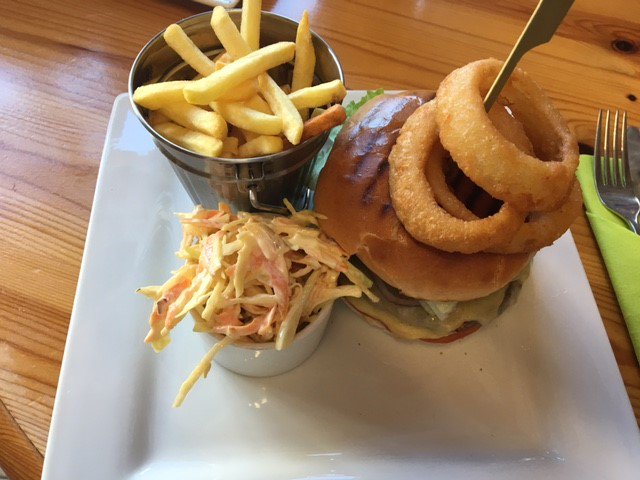 Greystonehouse's tweet photo. We had a fabulous special on this weekend Local beef burger with all the trimmings- Our specials change daily #penrith #notjustlakes #burger https://t.co/7Q9OIwuISm